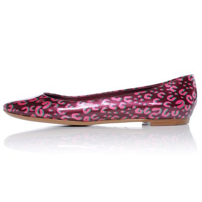 Louis Vuitton Patent Leopard Ballet Flats 38 Rouge Fauviste 1 of 7