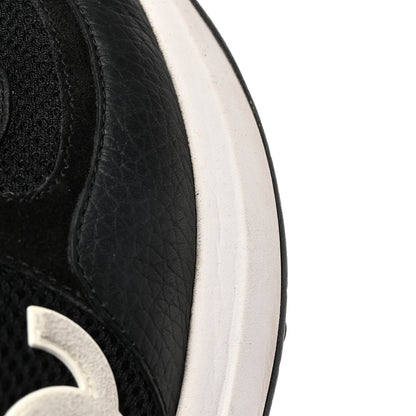 Chanel Calfskin Mesh Lycra Suede Womens Logo Sneakers 37 Black 10 of 11