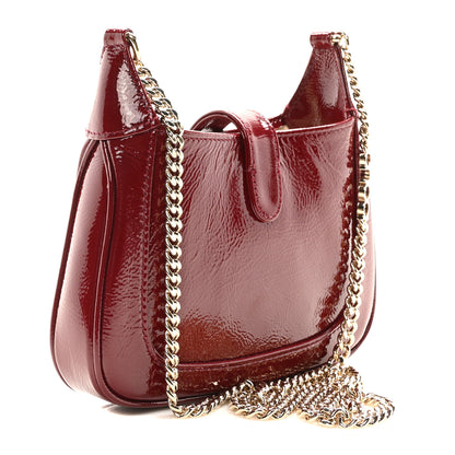 Gucci Crinkled Patent Mini Jackie Notte Bag Rosso Ancora Red 3 of 10