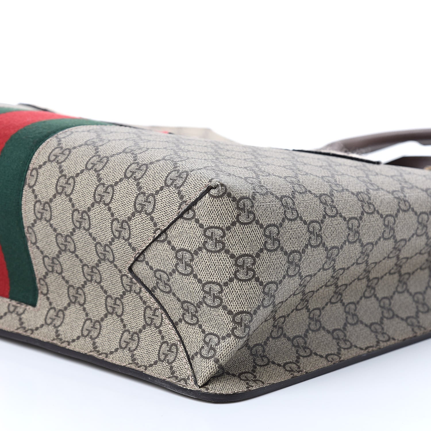 Gucci GG Supreme Monogram Web Animalier Bee Vertical Tote Brown 9 of 10