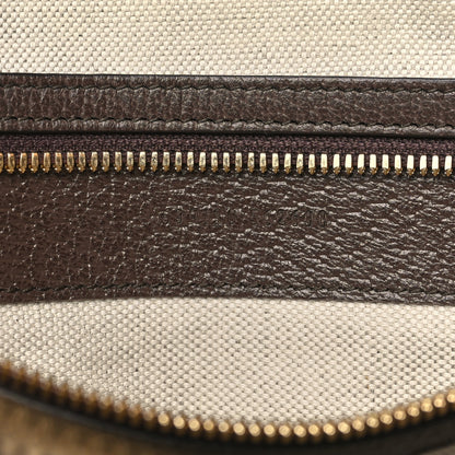 Gucci Monogram Jumbo GG Textured Dollar Calfskin Web Wristlet Messenger Bag Camel Ebony New Acero 7 of 10