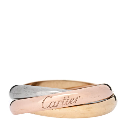 Cartier 18K Pink Yellow White Gold Classic Trinity Ring 53 6.25 1 of 5