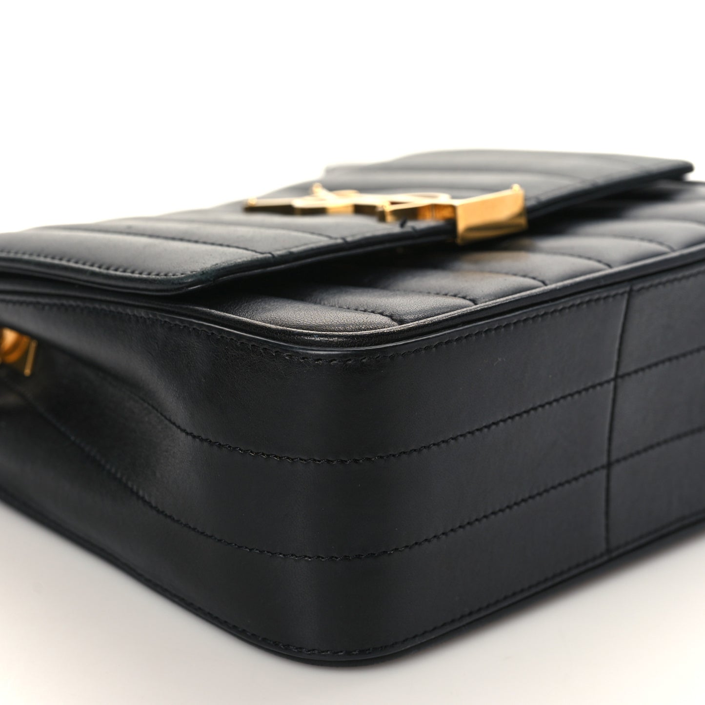 Lambskin Matelasse Monogram Medium Vicky Chain Bag Black