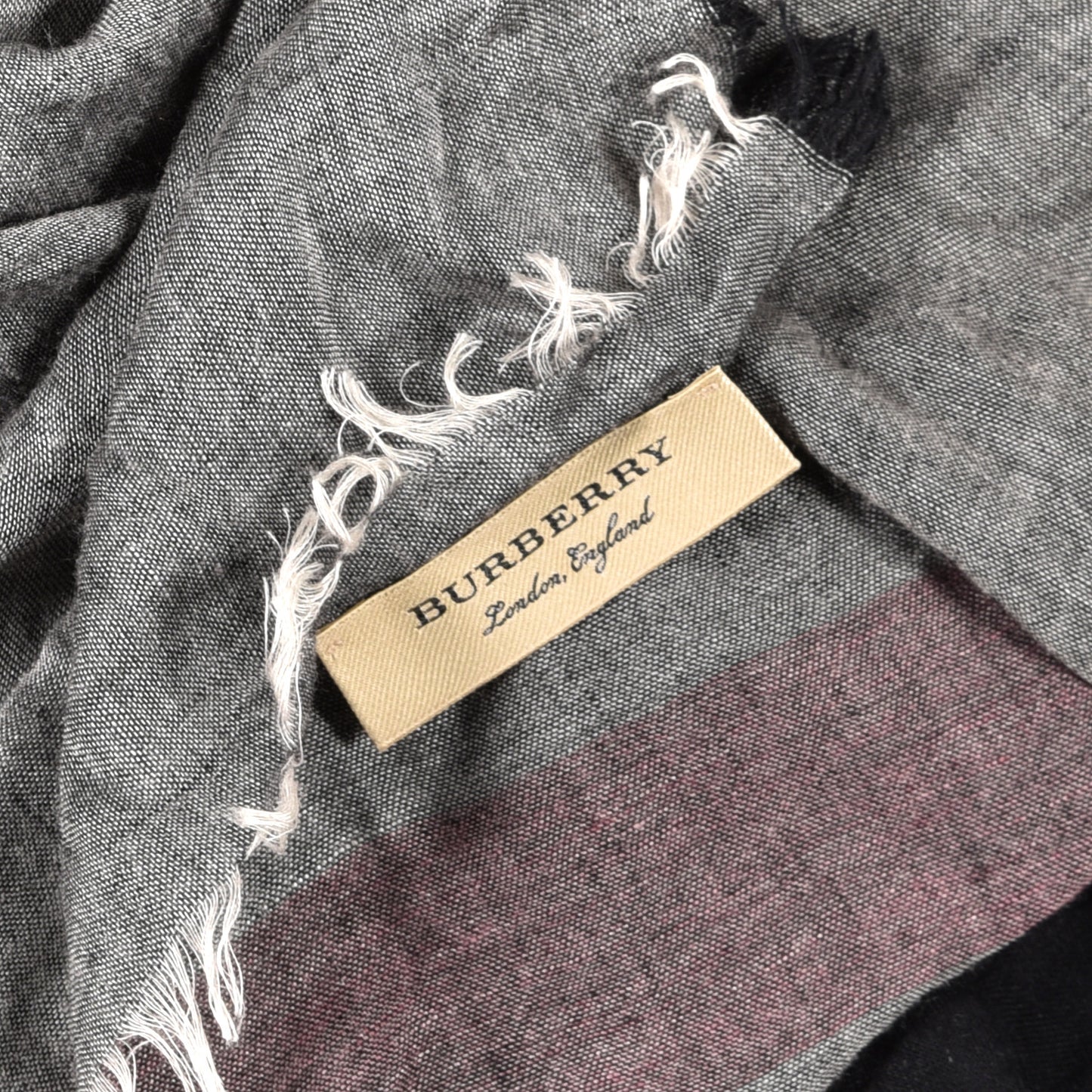 Modal Wool London Check Lightweight Square Scarf Grey