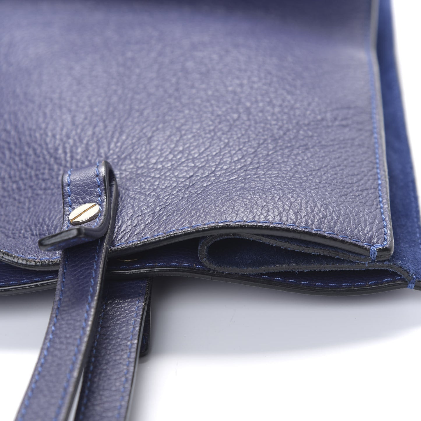Grained Calfskin Suede Medium Faye Tote Royal Navy