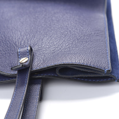 Chloe Grained Calfskin Suede Medium Faye Tote Royal Navy 7 of 10