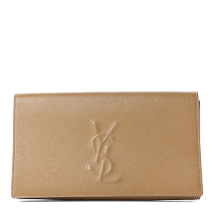 Saint Laurent Calfskin Monogram Large Belle De Jour Clutch Beige 1 of 10