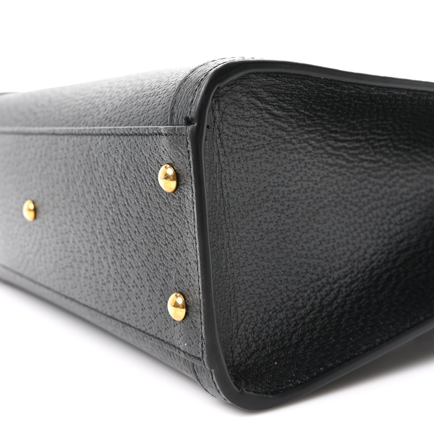 Textured Dollar Calfskin Web Small Diana Tote Bag Black Dusty Grey