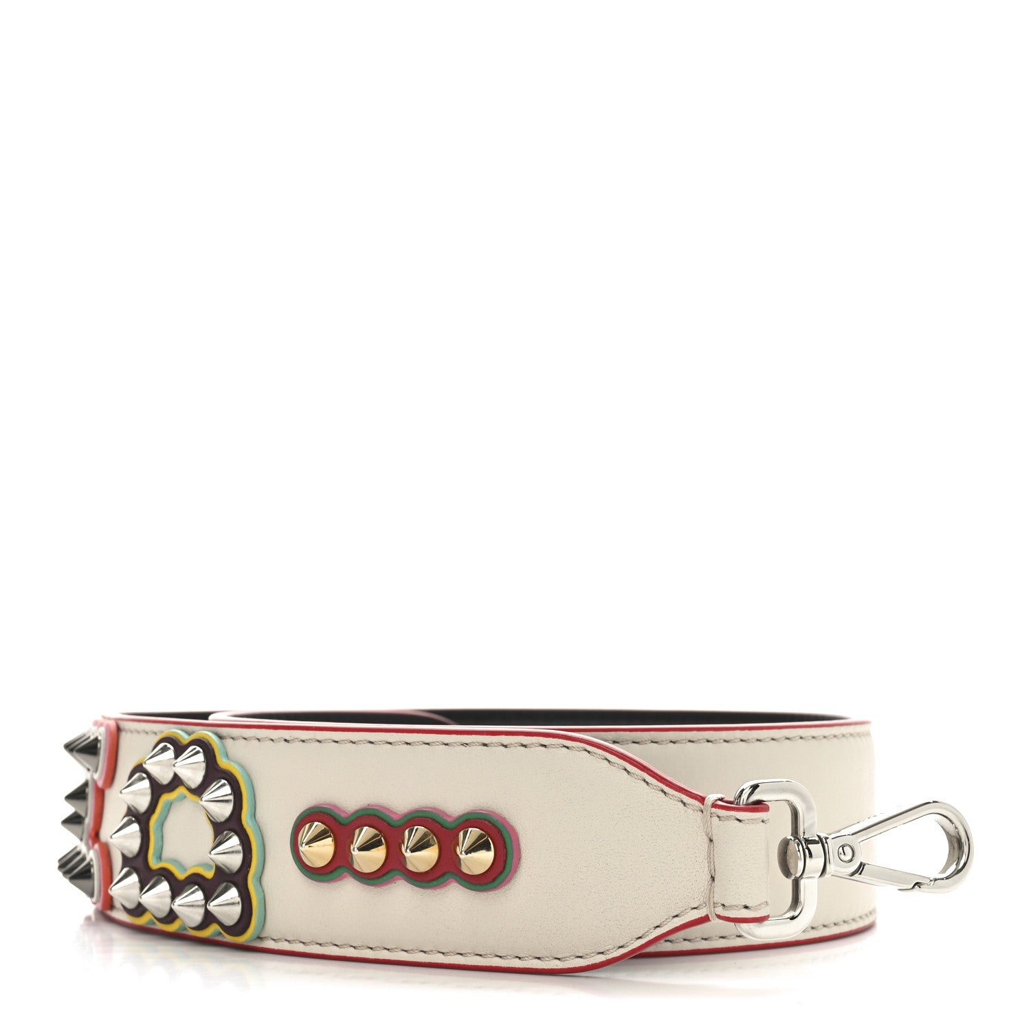 Fendi Vitello Dolce Fun Fair Metal Studded Strap You Camelia Multicolor 1 of 4