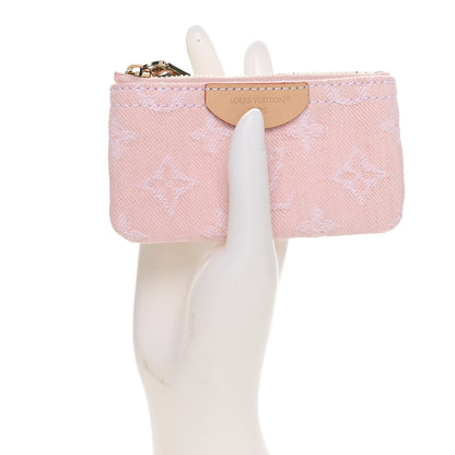 Louis Vuitton Monogram Denim Key Pouch Washed Pink 2 of 8