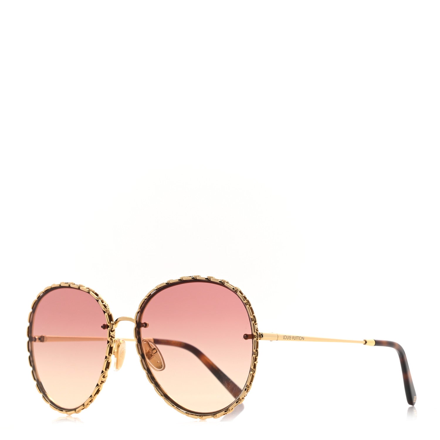 Louis Vuitton Metal LV Ring Round Sunglasses Z1623W Gradient Pink 1 of 7