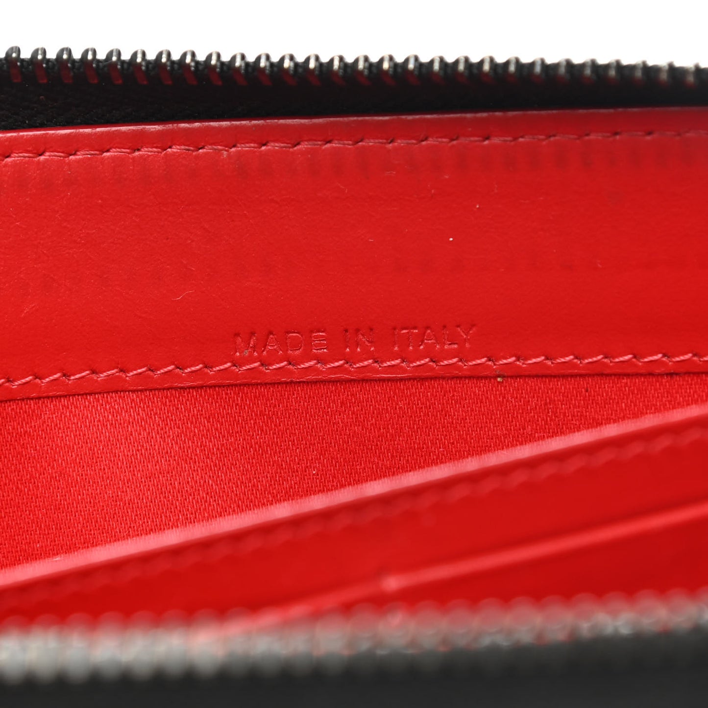 Calfskin Panettone Spiked Zip Around Wallet Black