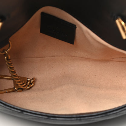 Gucci Calfskin Matelasse Super Mini GG Marmont Shoulder Bag Black 3 of 3