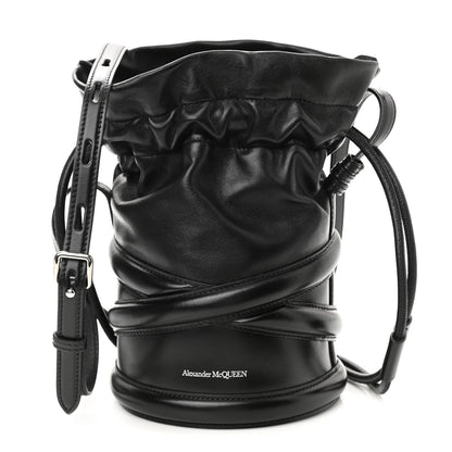 Alexander McQueen Calfskin The Soft Curve Drawstring Bag Black 1 of 10