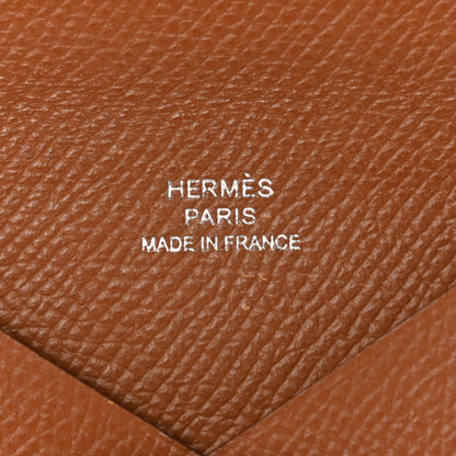 Hermes Epsom Calvi Card Case Gold 6 of 9