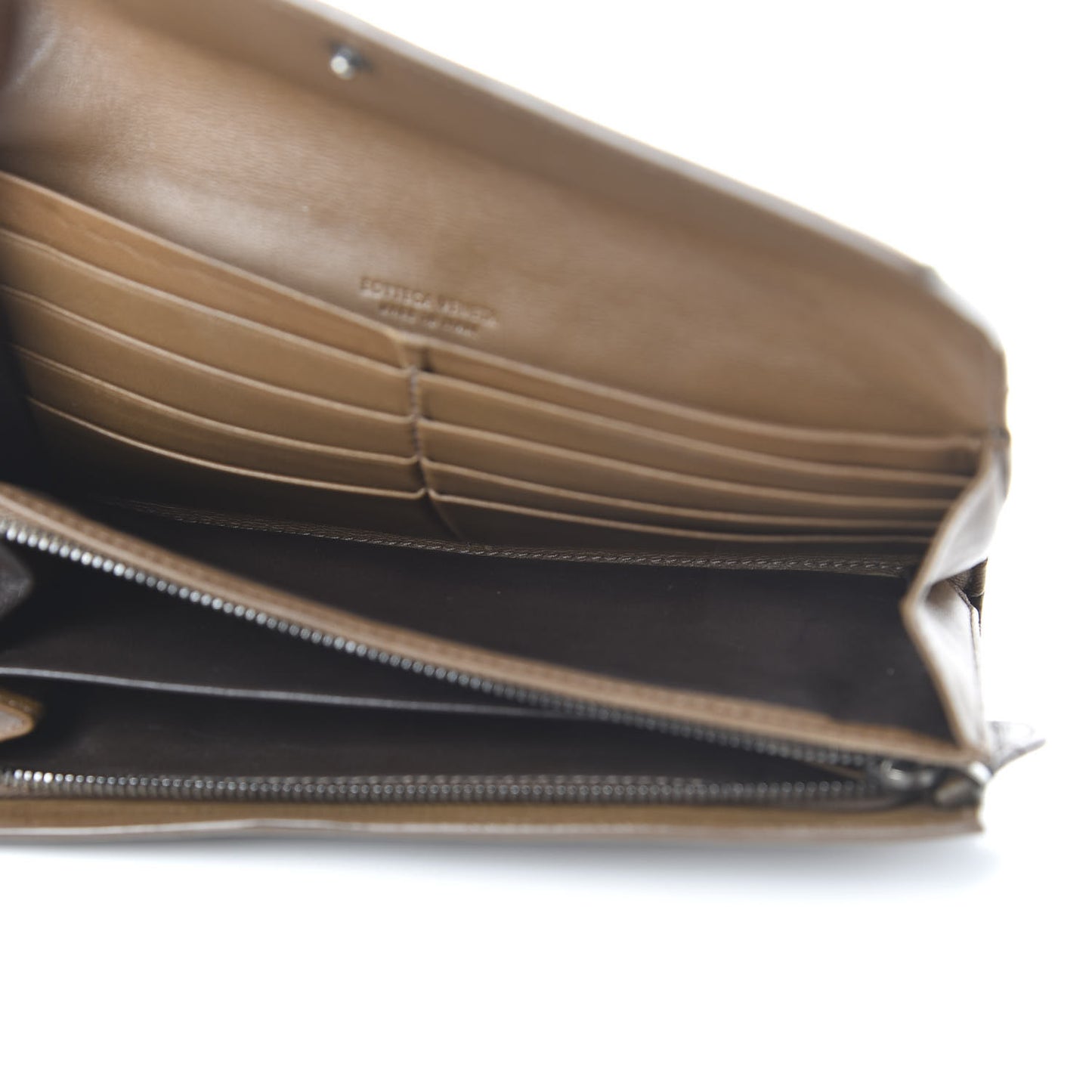 Nappa Intrecciato Continental Flap Wallet Ebano