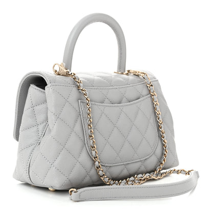 Chanel Caviar Quilted Mini Coco Handle Flap Grey 3 of 10