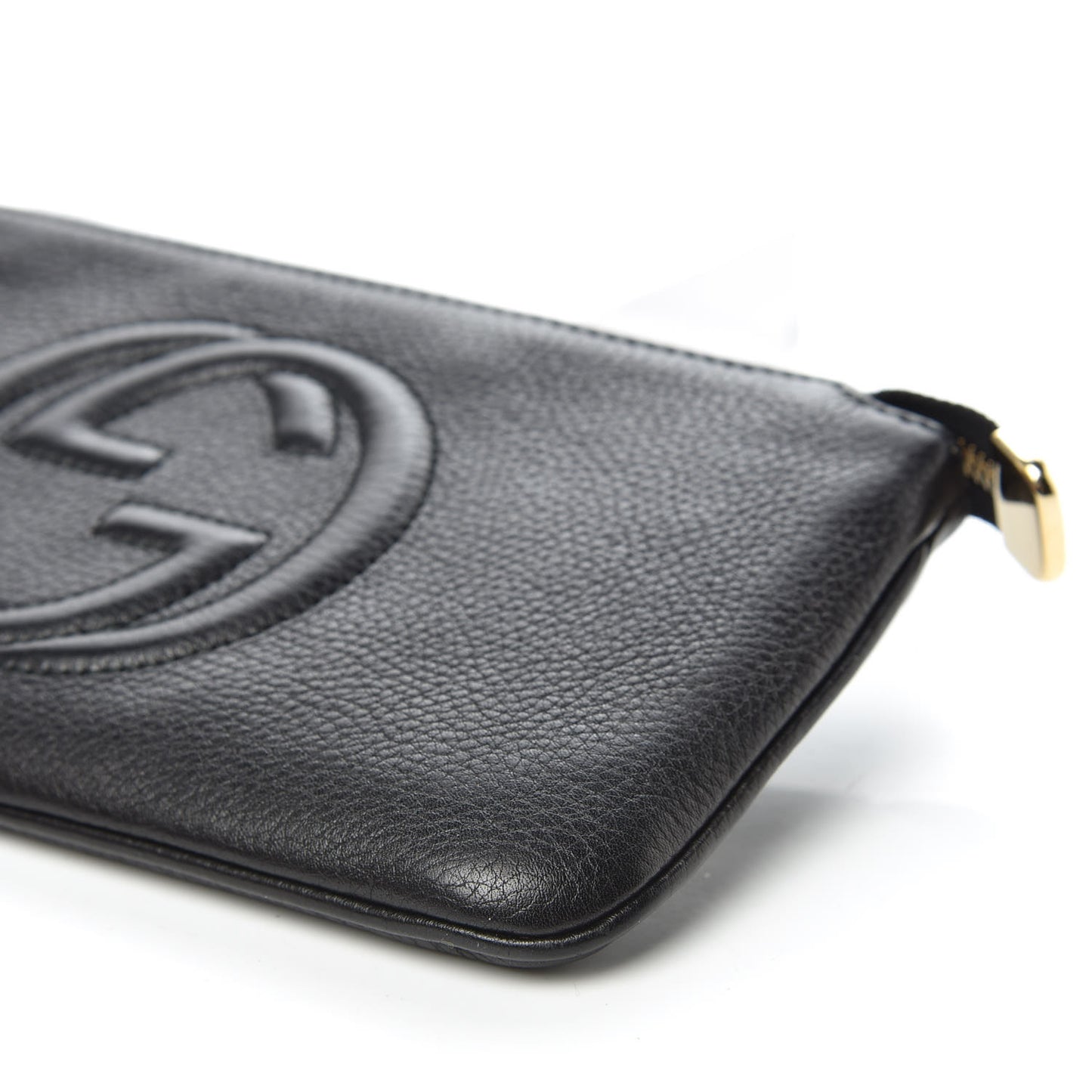 Pebbled Calfskin Soho Wristlet Black
