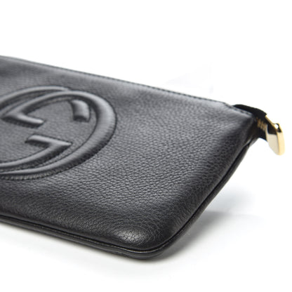 Gucci Pebbled Calfskin Soho Wristlet Black 6 of 13