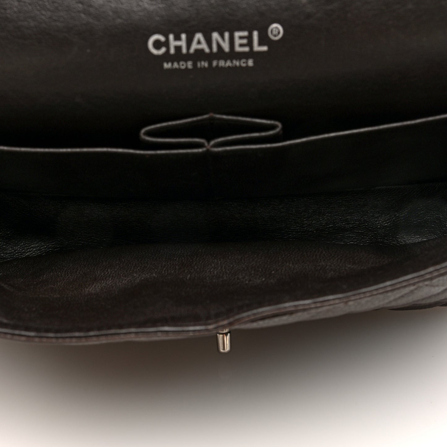 Caviar Quilted Medium Double Flap Brown