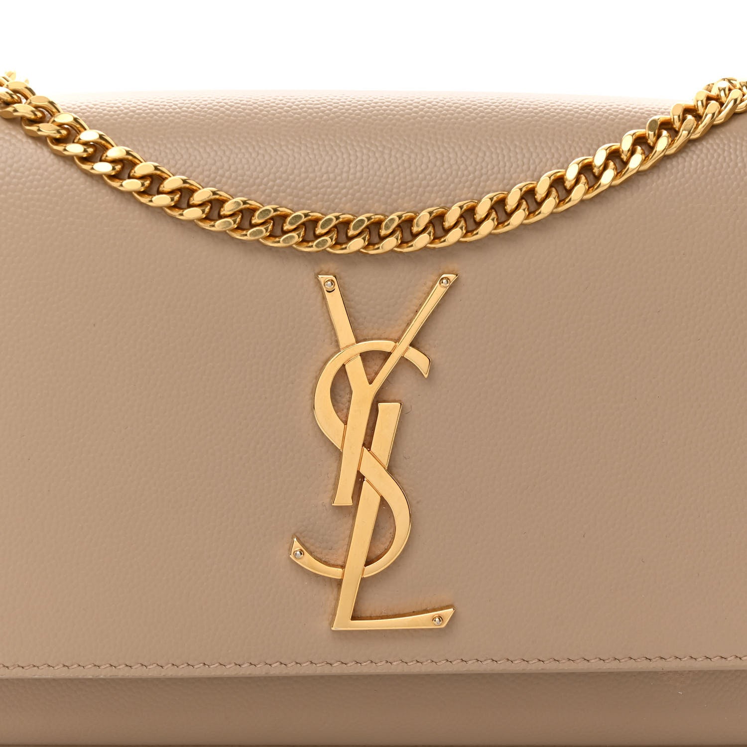 Saint Laurent Grain De Poudre Small Monogram Kate Satchel Dark Beige 7 of 10