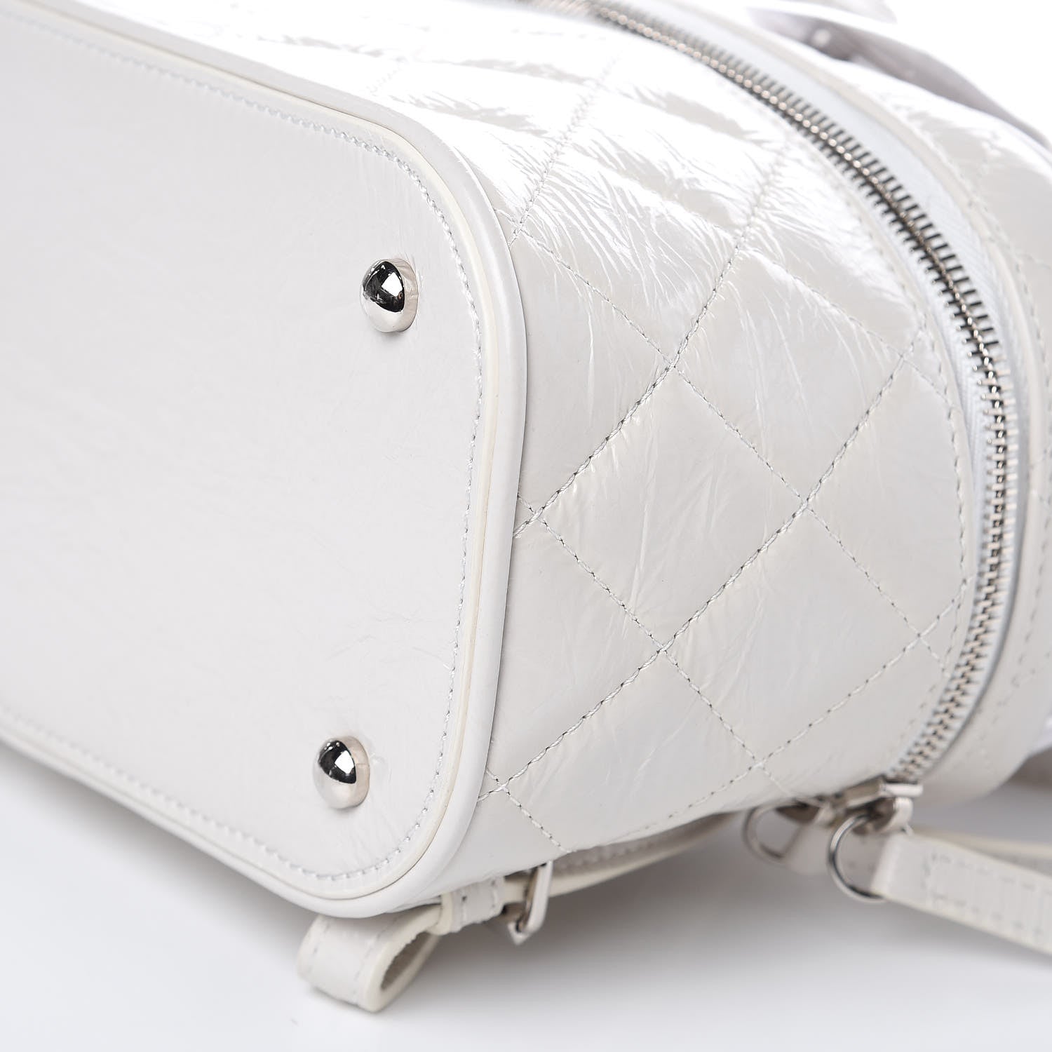 Chanel Crumpled Calfskin PVC Quilted Backpack White 10 of 11