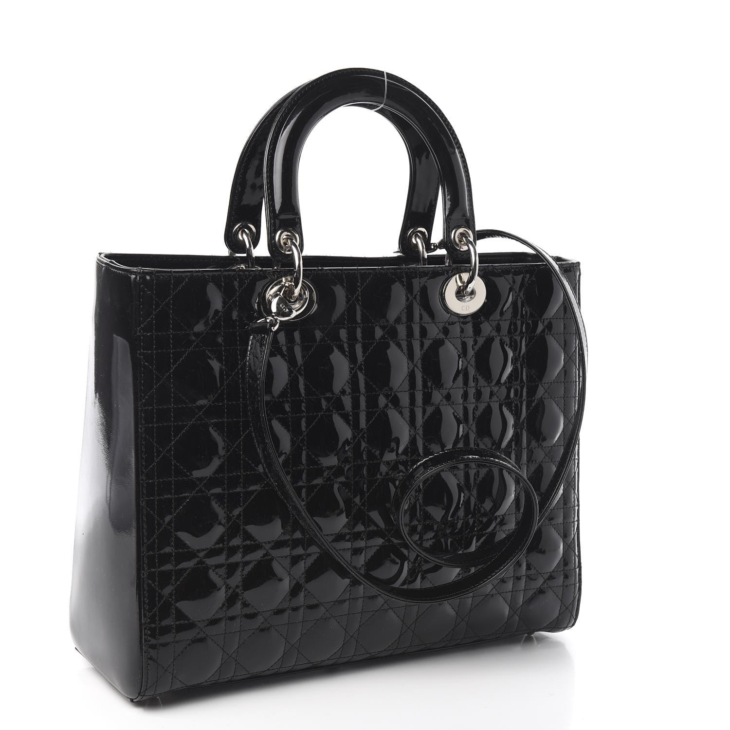 Christian Dior Patent Cannage Large Lady Dior Black 4 of 11