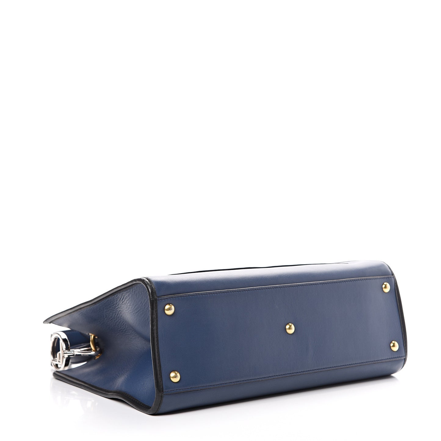 Vitello Century Opaco F is Fendi Bi-Color Regular Runaway Satchel Blu Scuro