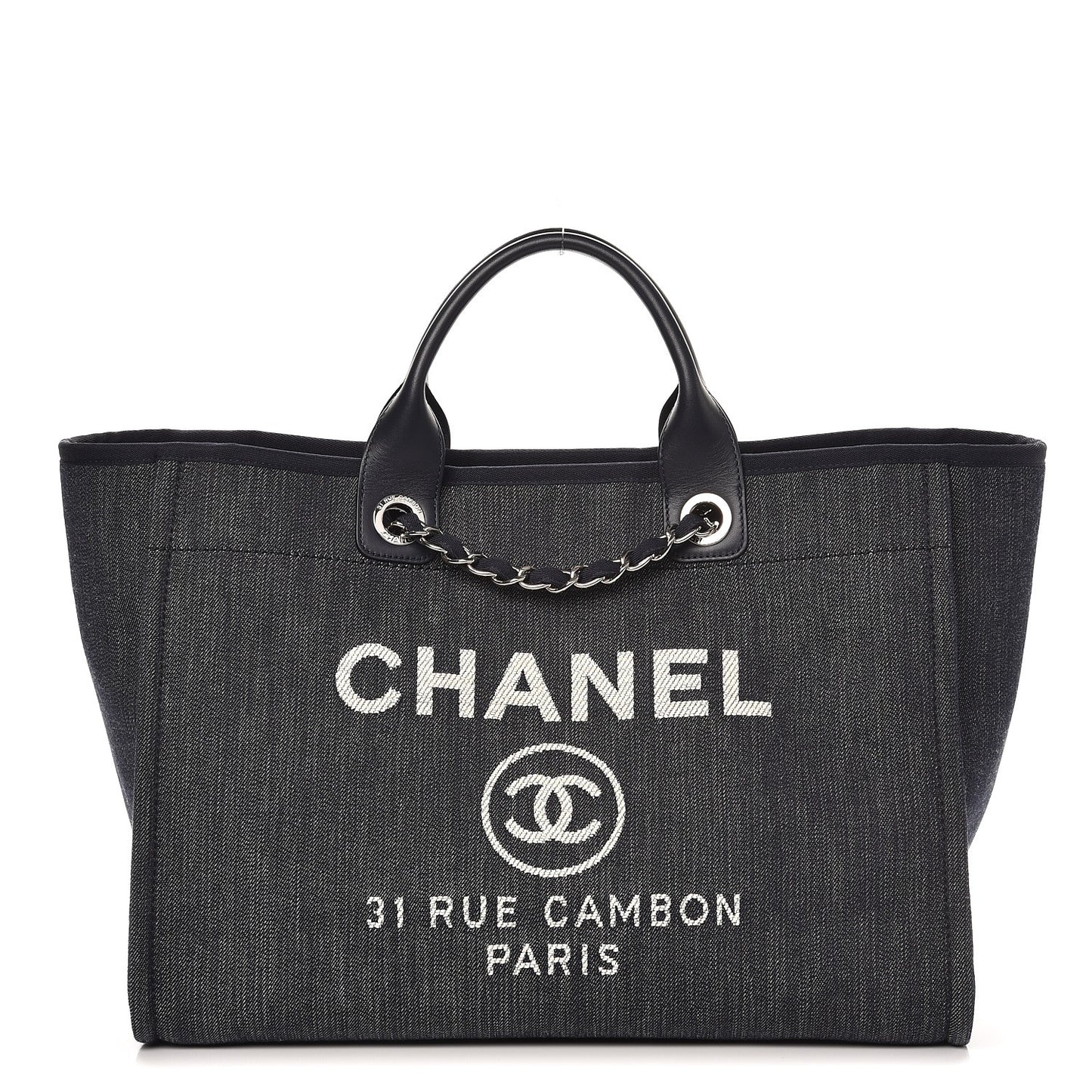 Denim Large Deauville Tote Dark Blue