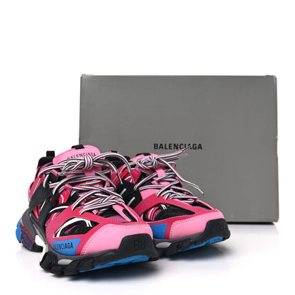 Balenciaga Mesh Nylon Metallic Fabric Womens Track Sneakers 38 Pink Blue 9 of 9