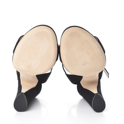 Jimmy Choo Suede Crystal Mischa Sandals 37 Black 7 of 7