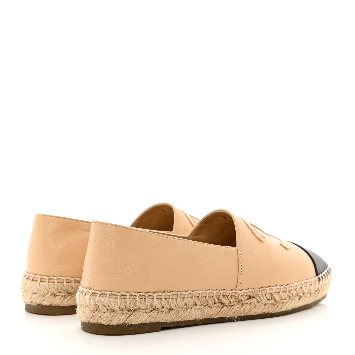 Chanel Lambskin CC Espadrilles 38 Beige Black 4 of 10
