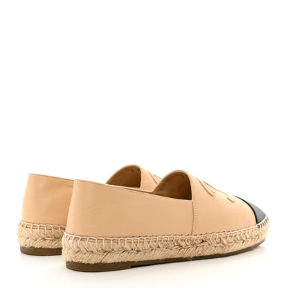 Chanel Lambskin CC Espadrilles 38 Beige Black 4 of 10