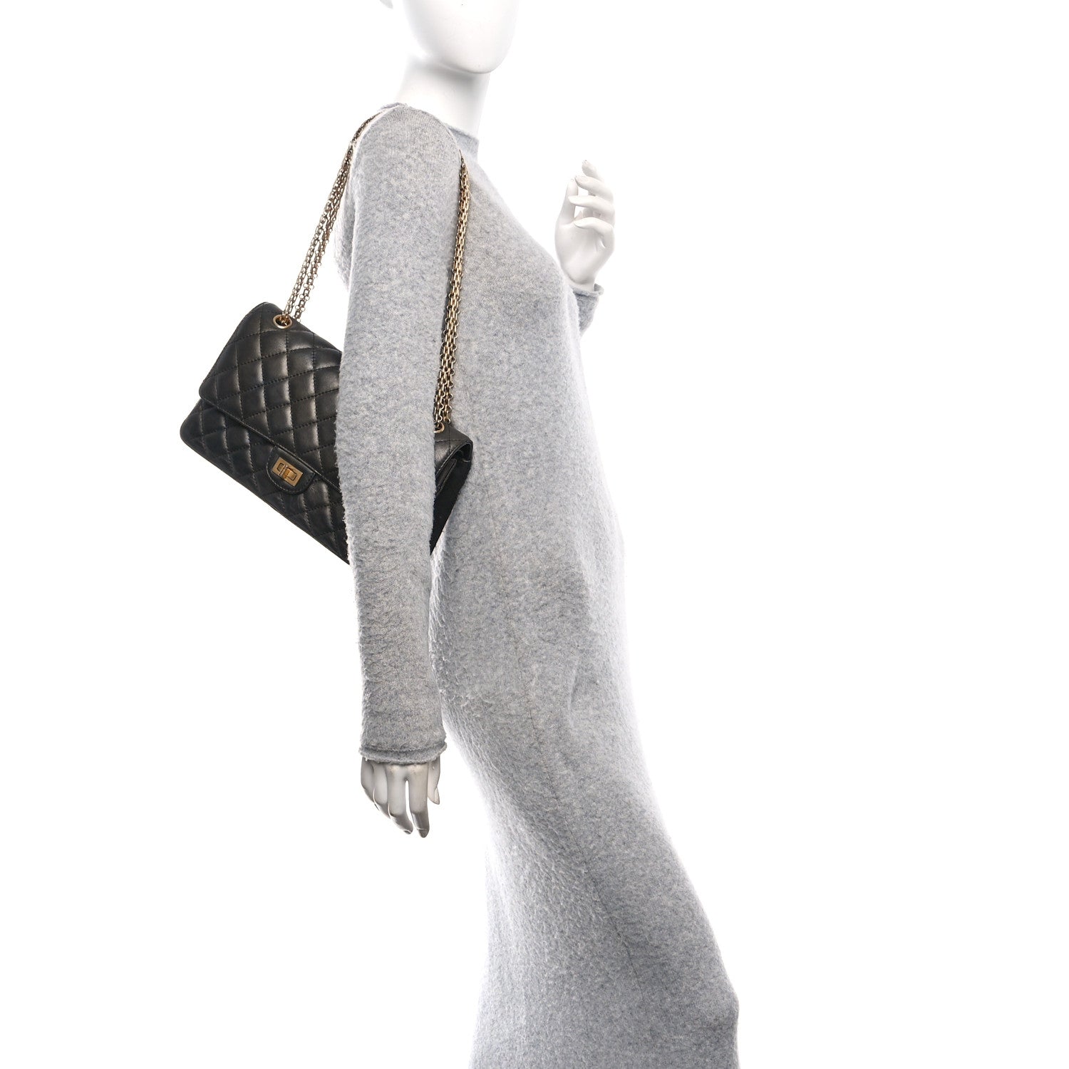 Chanel Metallic Calfskin Quilted 2.55 Reissue 226 Flap Charcoal 2 of 12