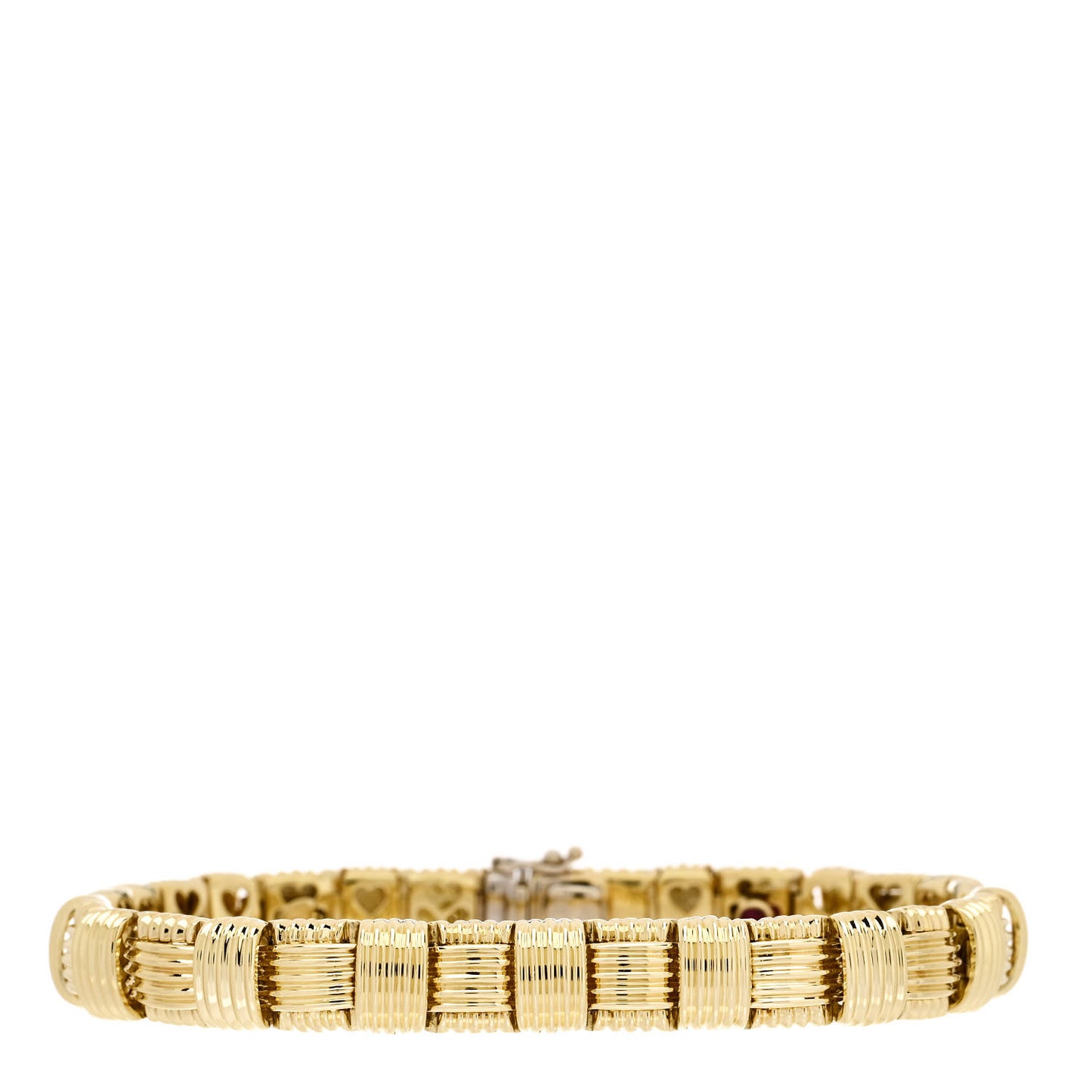 18K Yellow White Gold Diamond Appassionata Basket Weave Bracelet
