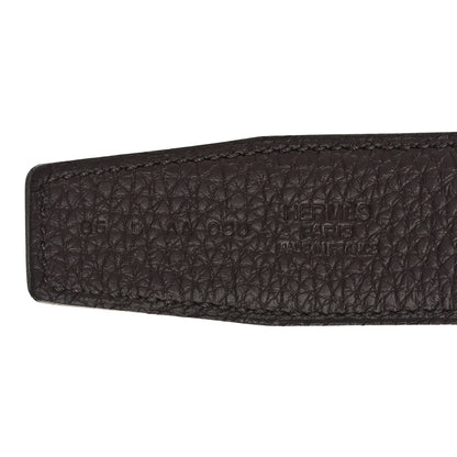 Hermes Box Togo 32mm Belt Strap 85 34 Black Chocolate 7 of 7