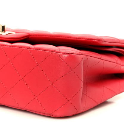 Chanel Lambskin Quilted Medium Double Flap Dark Pink 11 of 11