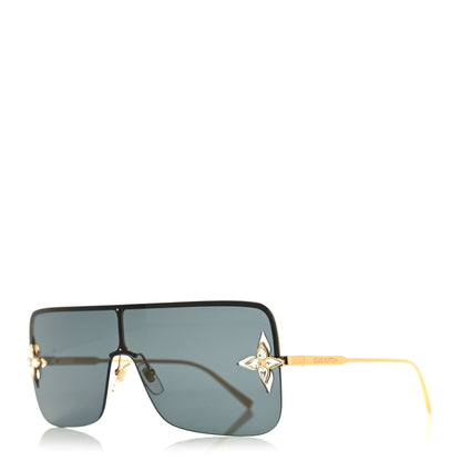 Louis Vuitton Metal Swarovski Crystal Star Light Sunglasses Z1664U Gold 1 of 8