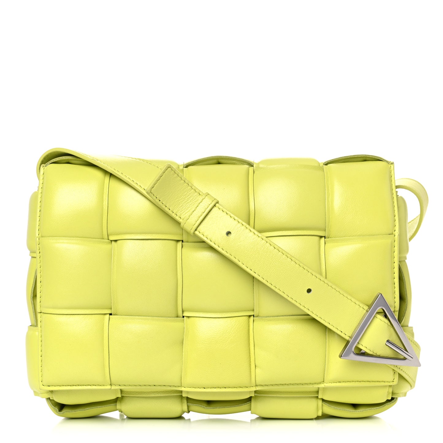Nappa Maxi Intreccio Padded Cassette Crossbody Bag Seagrass