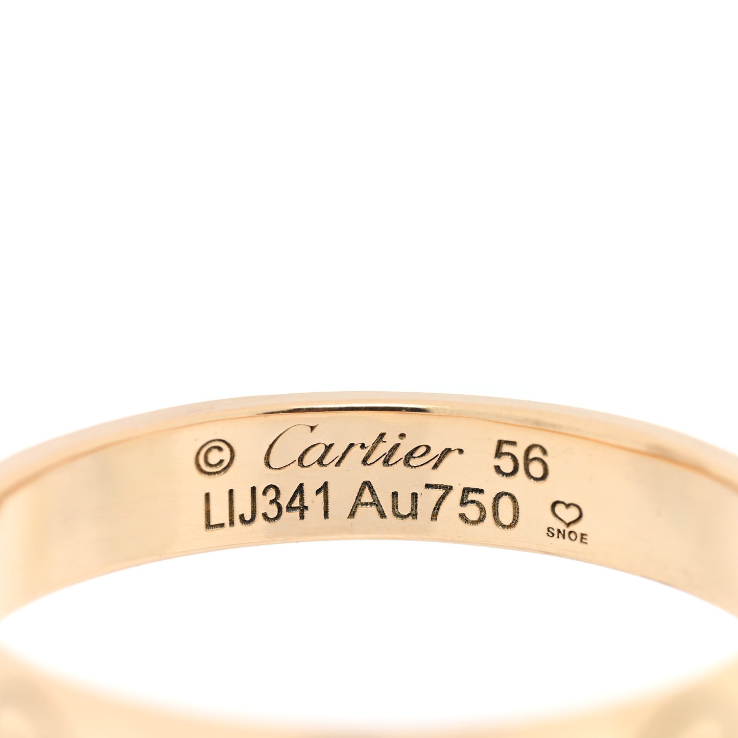 18K Yellow Gold 3.5mm LOVE Wedding Band Ring 57 8
