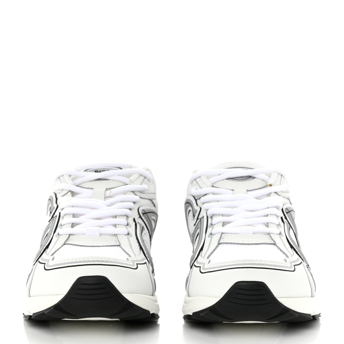 Technical Mesh Calfskin B30 Sneakers 39 White Grey