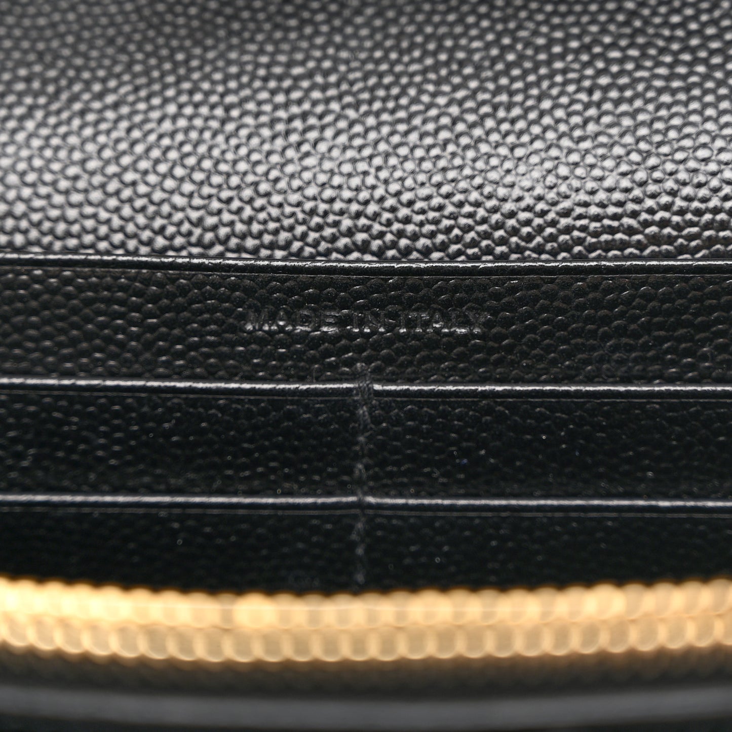 Grain De Poudre Matelasse Chevron Monogram Chain Wallet Black