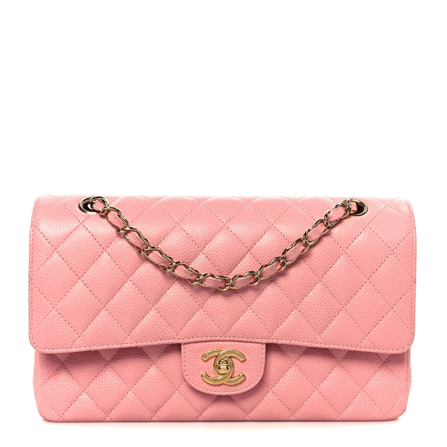 Chanel Caviar Quilted Medium Double Flap Pink 1 of 12