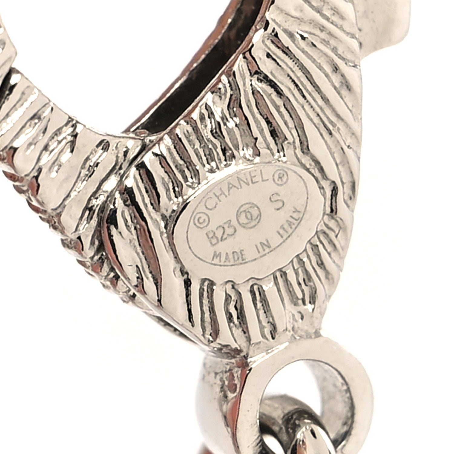 Chanel Pearl Crystal CC Choker Necklace Silver Pearly White 5 of 5