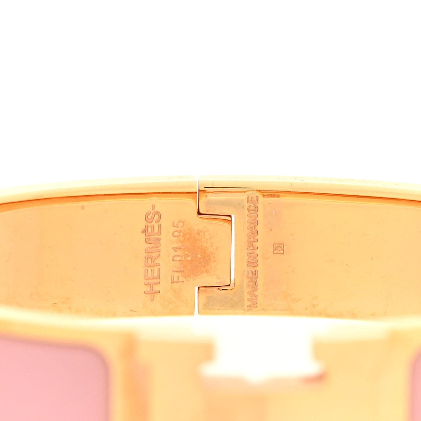 Enamel Narrow Clic Clac H Bracelet PM Rose Nacarat