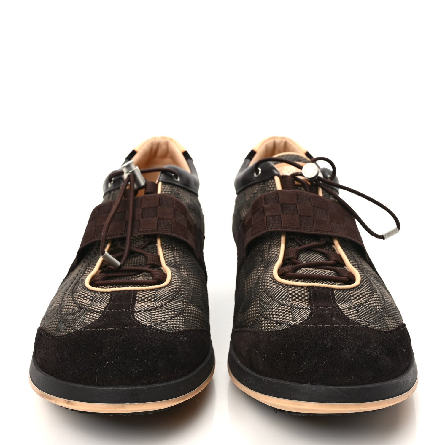 Louis Vuitton Suede Damier Mens Geant Chrono Sneaker 10 Brown 2 of 8