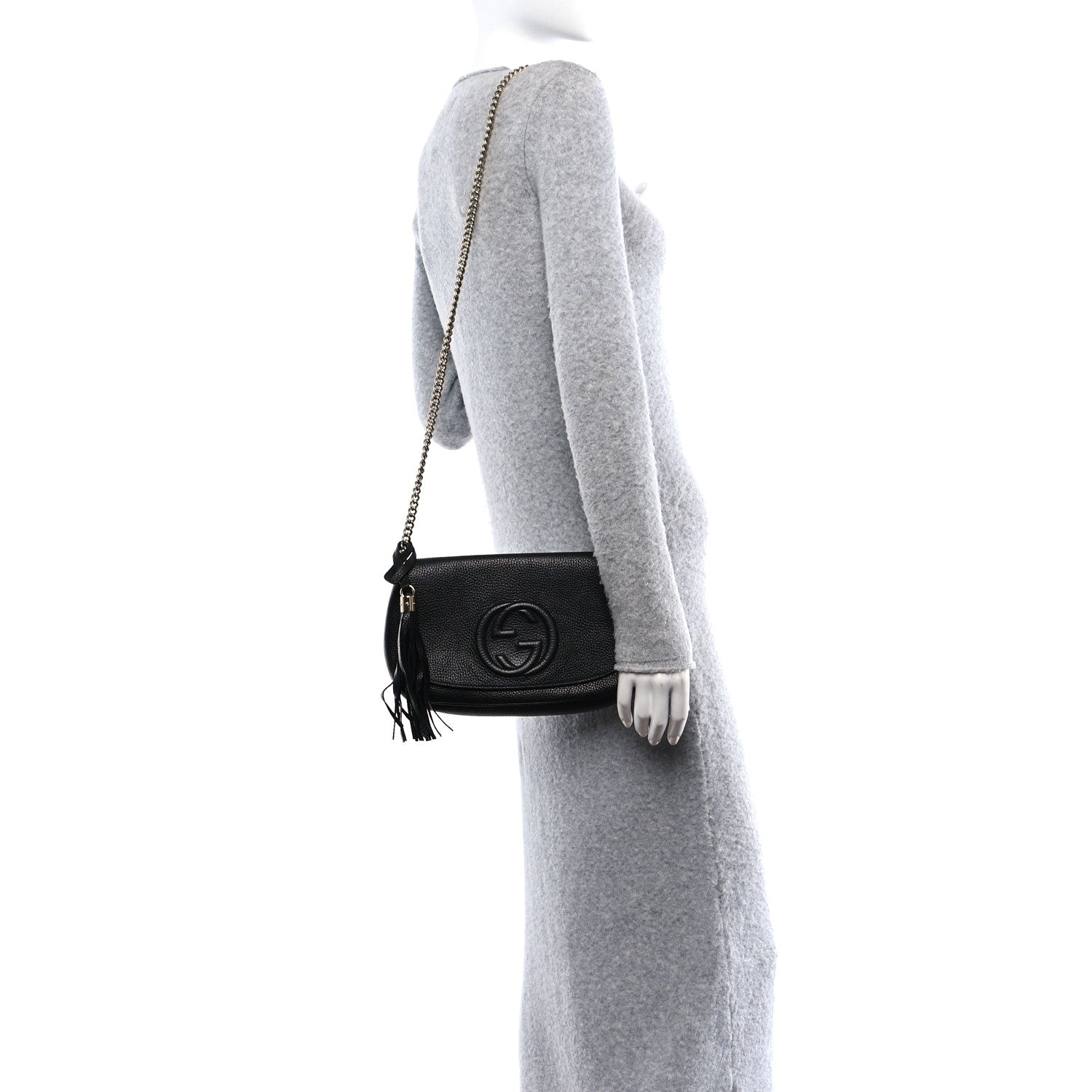 Gucci Pebbled Calfskin Medium Soho Flap Crossbody Black 2 of 10