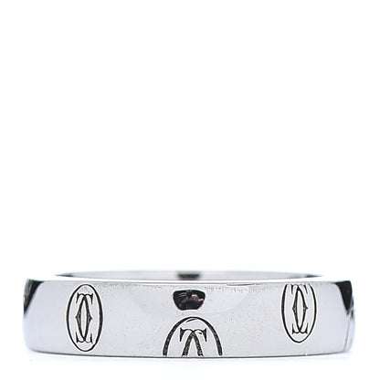 Cartier 18K White Gold 4mm Happy Birthday Band Ring 46 3.75 3 of 3