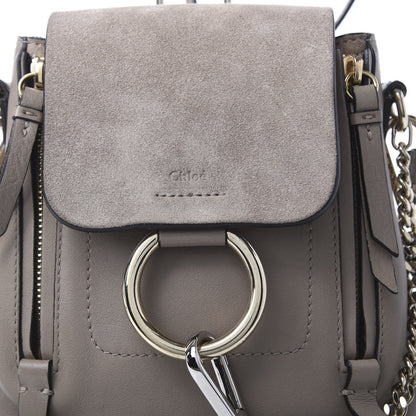 Chloe Suede Calfskin Mini Faye Backpack Motty Grey 9 of 11