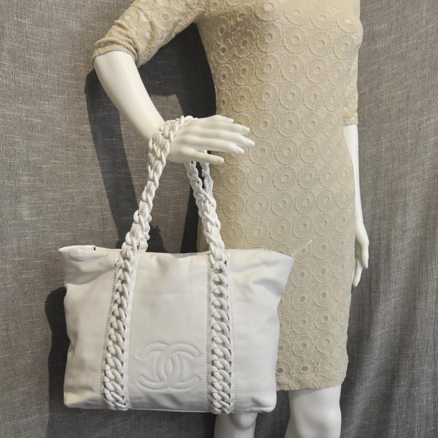 Chanel Leather Modern Chain Tote White 2 of 9